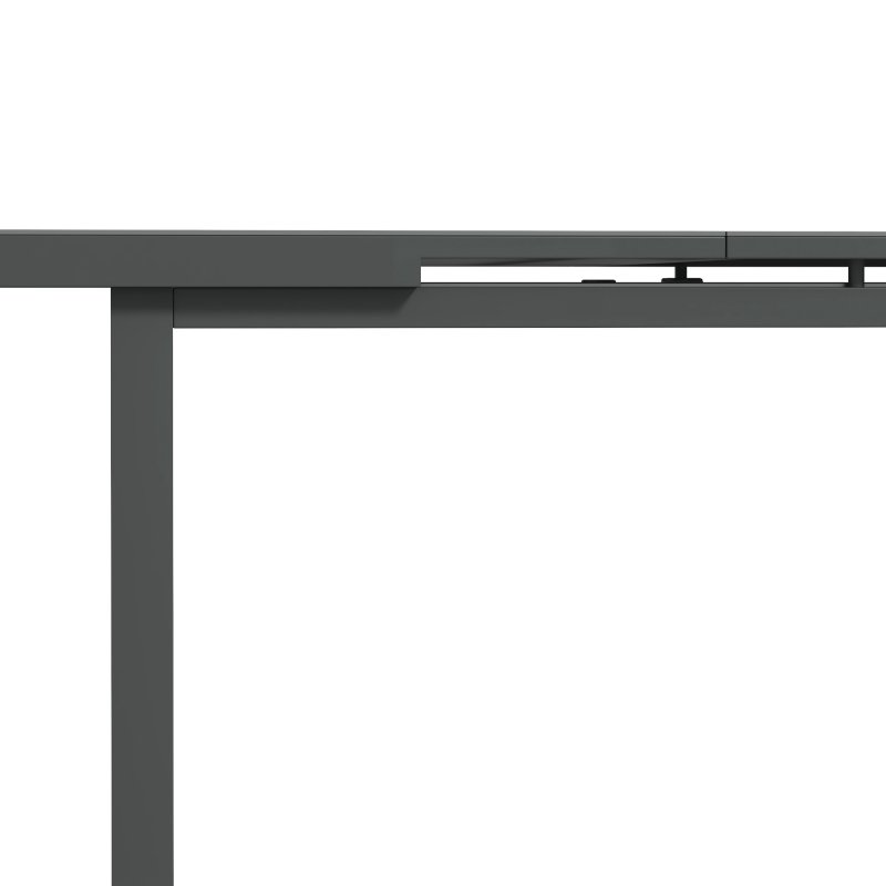 Outsunny 246 cm Extending Garden Table, Rectangle Outdoor Dining Table for 6-8, Aluminium Frame for Patio, Balcony - Charcoal Grey