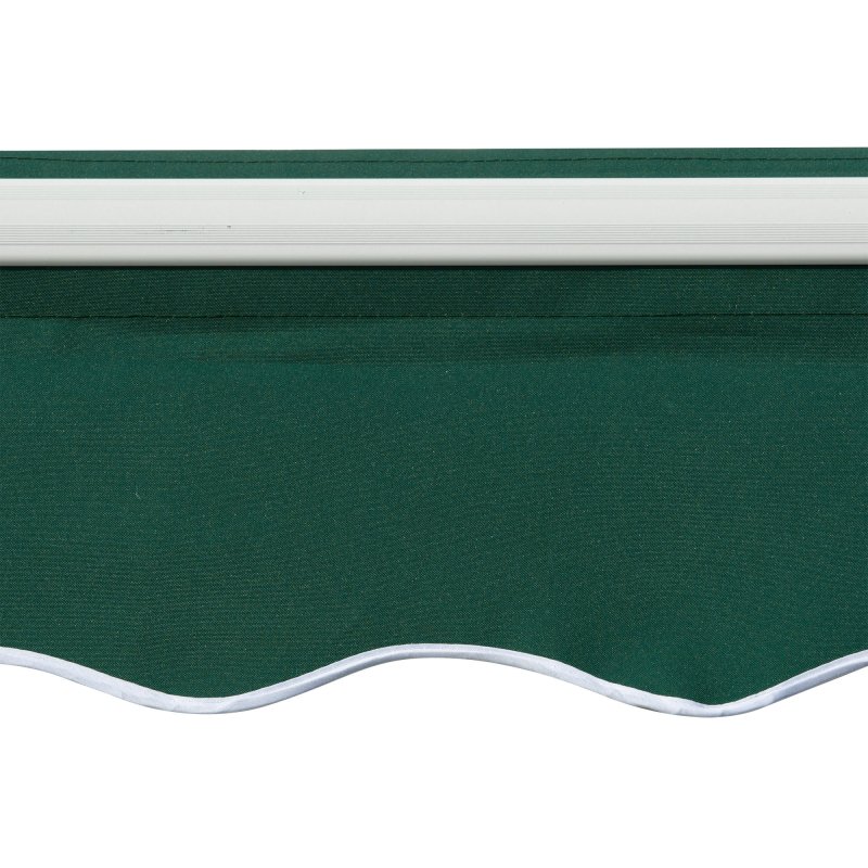 Outsunny 3 x 2m Manual Window Awning Canopy Garden Outdoor Shelter Patio Sun Shade UV Blocker Light Weight Aluminium Frame w/ Hand Crank Green