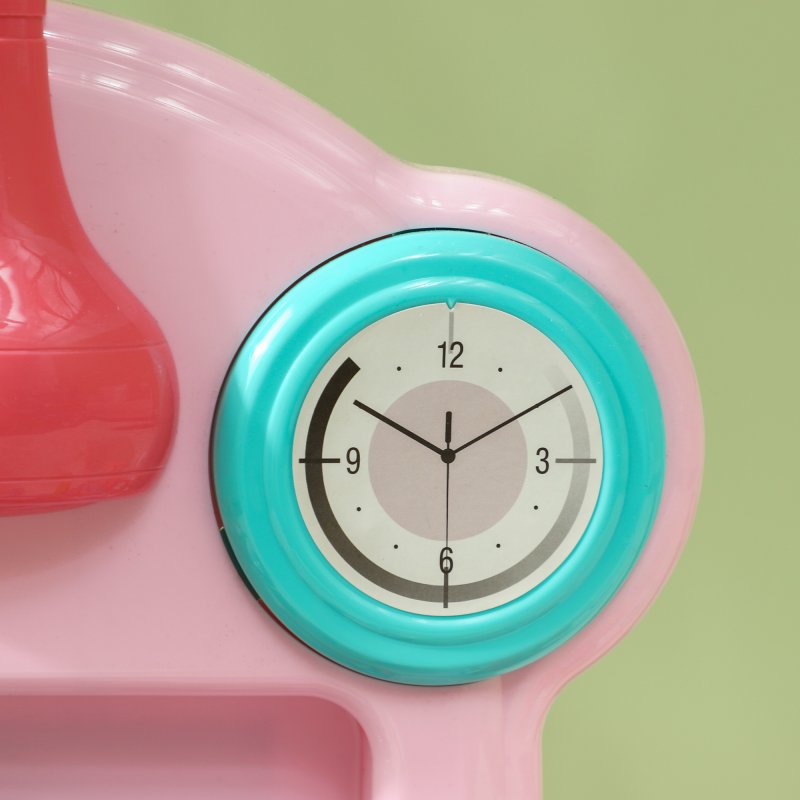 AIYAPLAY Toy Kitchen, 45-Piece Kids Kitchen with Rotating Side Tables, Toddler Pretend Role Play Kitchen with Light, Sounds, Spray Effect for Ages 3-6 Years, Pink