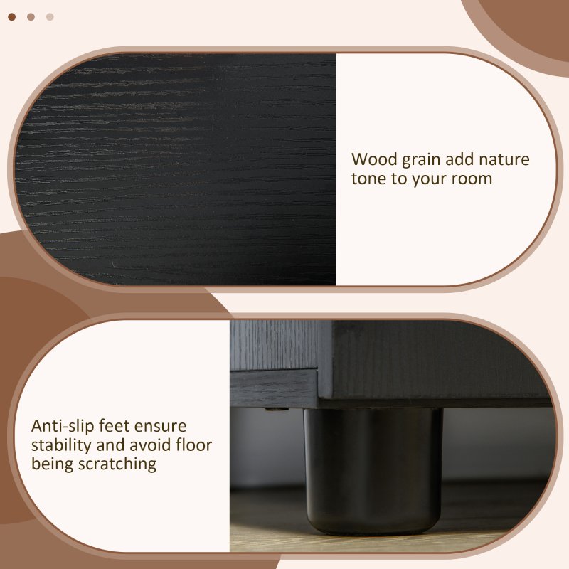 Vinsetto Filing Cabinet with Locking Doors & Shelves, 2-Tier Lockable Storage Cabinet with 2 Keys for Home Office, 80W x 40D x 80H cm, Black