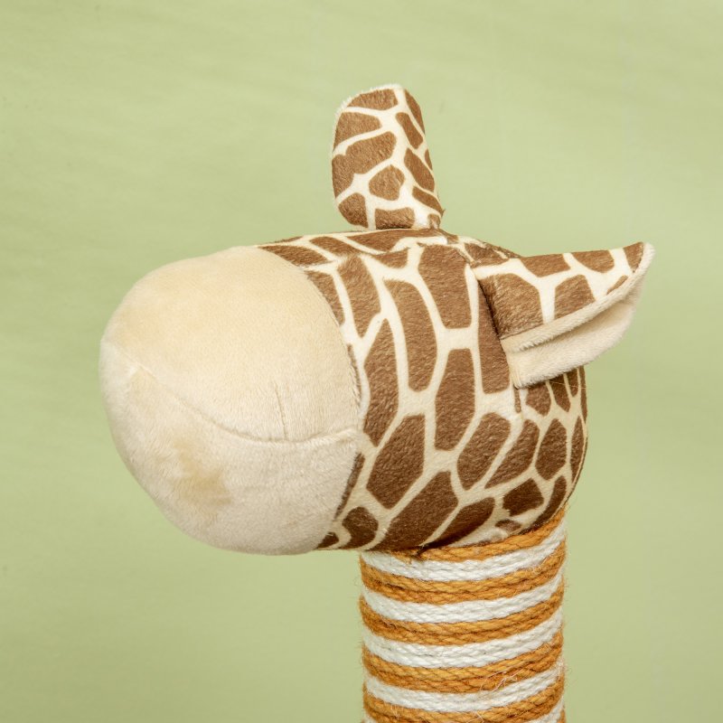 PawHut Cat Tree for Indoor Cats Cute Giraffe Kitten Play Tower w/ Scratching Posts, Tunnel, Toy Ball, 48.5 x 34.5 x 101cm - Beige