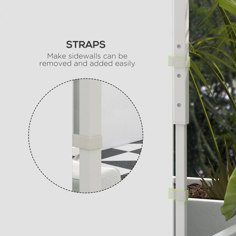 Outsunny Gazebo Side Panels with Windows and Doors, for 3x3(m) or 3x6m Pop Up Gazebo, 2 Pack Sides Replacement, White