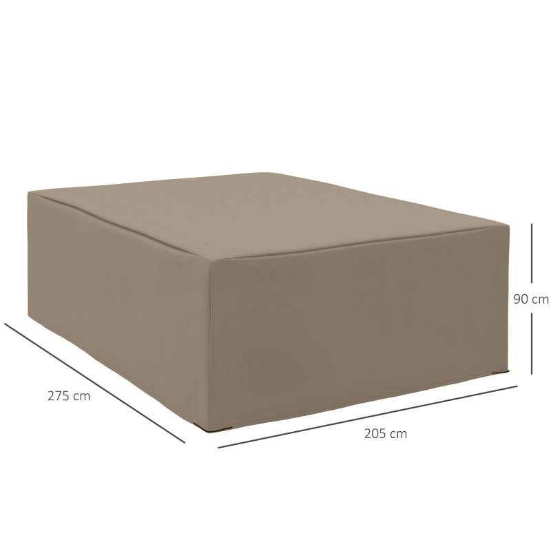 Outsunny 600D Oxford Outdoor Garden Furniture Sofa Set Cover, Waterproof Anti-UV Rattan Sun Lounger Protection Protector Cover, 275L x 205W x 90Hcm, Beige