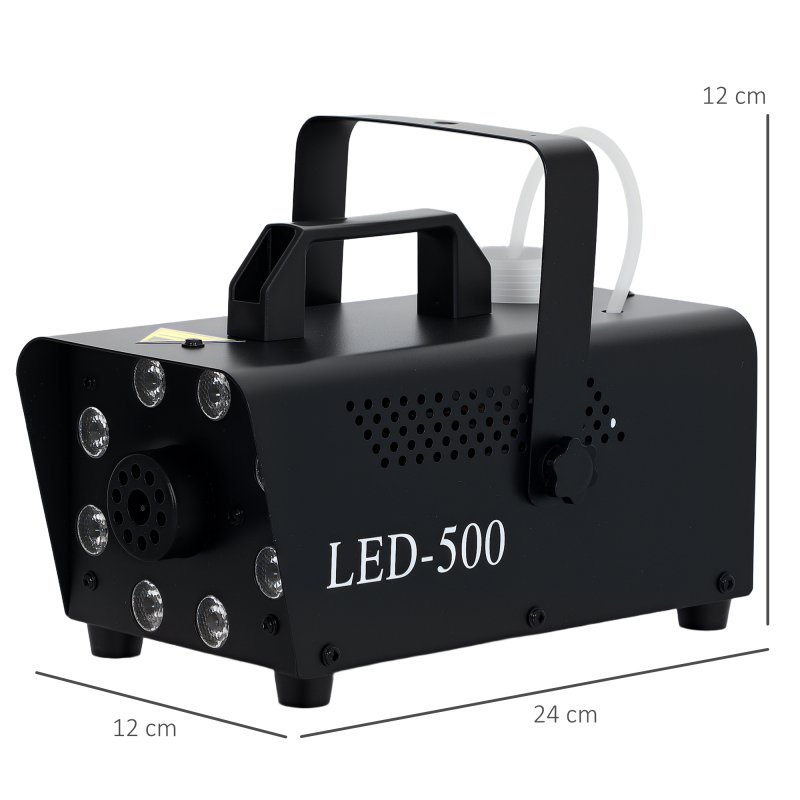 HOMCOM Smoke Machine with 3 RGB LED Lights, 13 Colours, 4 Effects, 450W 2000 CFM Fog Machine with Wired and Wireless Remote Control, for Halloween, Xmas, Wedding, Disco, Stage