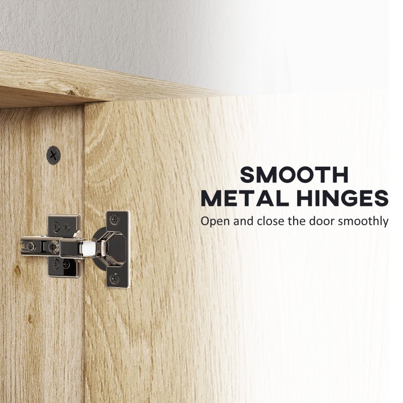 HOMCOM Bathroom Mirror Cabinet, Wall Mounted Bathroom Cabinet with Mirror, 2 Doors and Cupboards, Natural