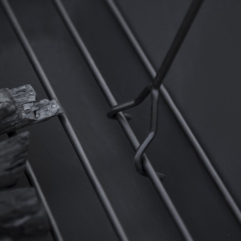 Outsunny Outdoor 3 in 1 Square Fire Pit Brazier with BBQ Grill, Metal Large Firepit with Lid, Log Grate, Poker for Backyard, Camping, Bonfire, Wood Burning Stove, 86 x 86 x 38cm, Black