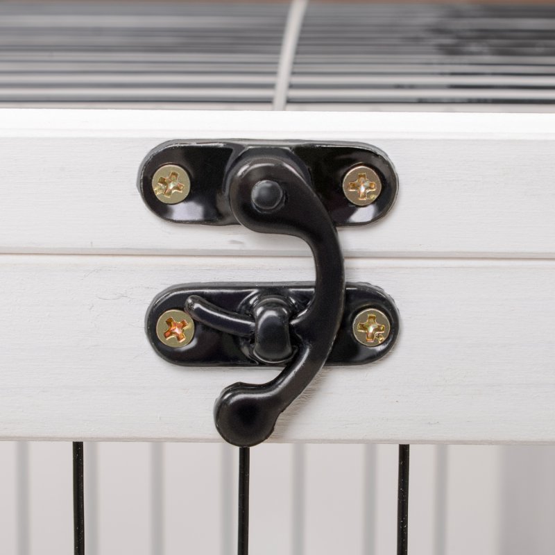 PawHut Indoor Rabbit Cages Guinea Pig Hutch, with Openable Roof, Wheels, Indoor Enclosed Run with No-Leak Tray, Brown