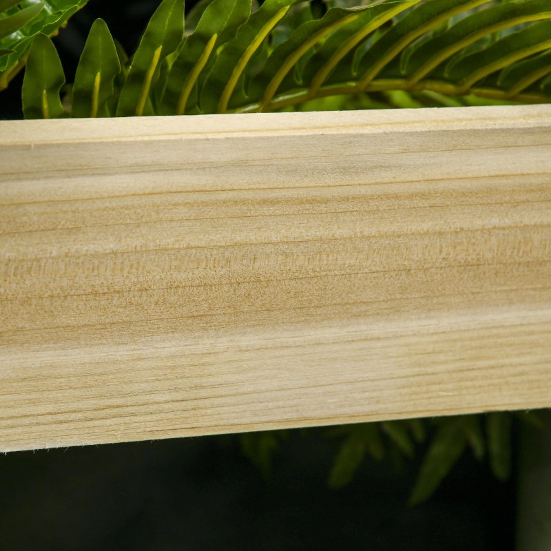 Outsunny 3 Tier Planters with Trellis for Vine Climbing, Wooden Raised Beds for Garden Patio, Outdoor Planter Box for Vegetables, Flowers, Herbs, Natural Tone