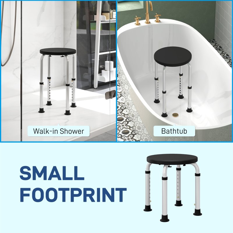 HOMCOM Bath Chair Shower Seat Safety Bathroom Elderly Aids Adjustable Positions