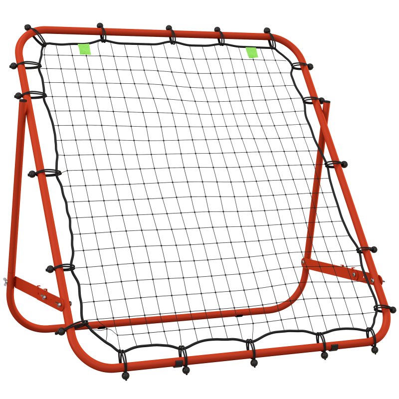 HOMCOM Football Rebounder Net, Adjustable Kickback Target Goal Teens Adults Training Aid for Multi-Sports Practise, Red