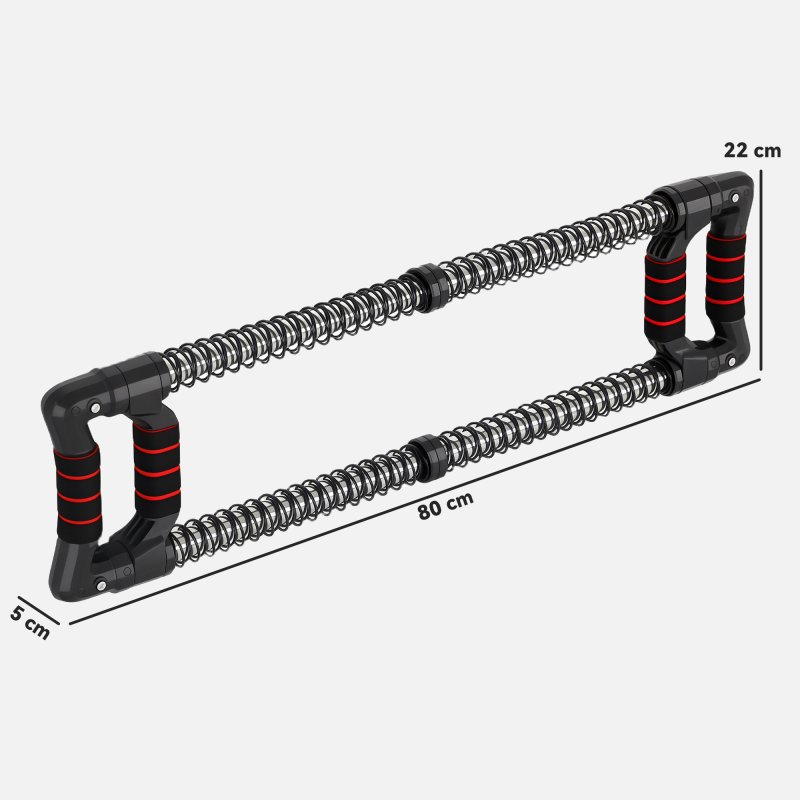 SPORTNOW Chest Expander, Arm Chest Exerciser with 10-50kg Adjustable Spring Resistance, for Home Gym, Office, Travel Workout