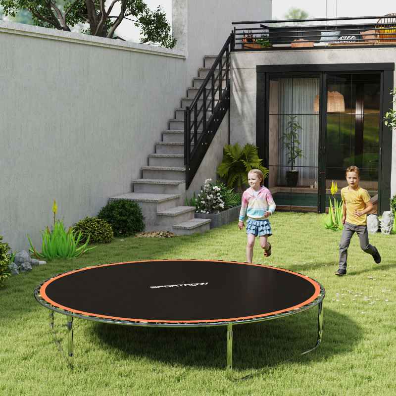 SPORTNOW Trampoline Replacement Mat with Eight Rows of Stitching, Spring Pull Tool, 54 V-Hooks, for 10ft Trampoline, Using 14cm Springs, Trampoline Jumping Mat, Orange