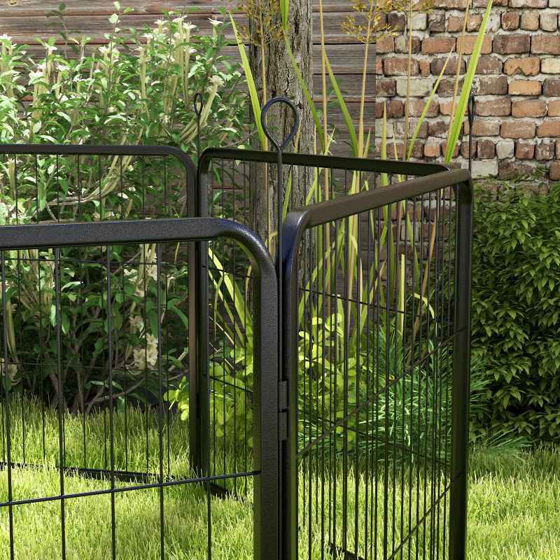 PawHut Dog Pen 8 Panels Puppy Pen Heavy Duty Pet Playpen for Indoor Outdoor for Dogs, Rabbits, Ducks 60cm High