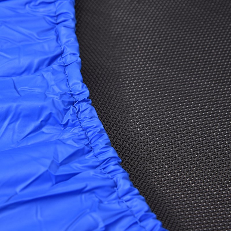 HOMCOM 91 Mini Fitness Trampoline Home Gym Yoga Exercise Rebounder Indoor Outdoor Jumper with Safety Pad, Support Up to 100 KG, Blue and Black