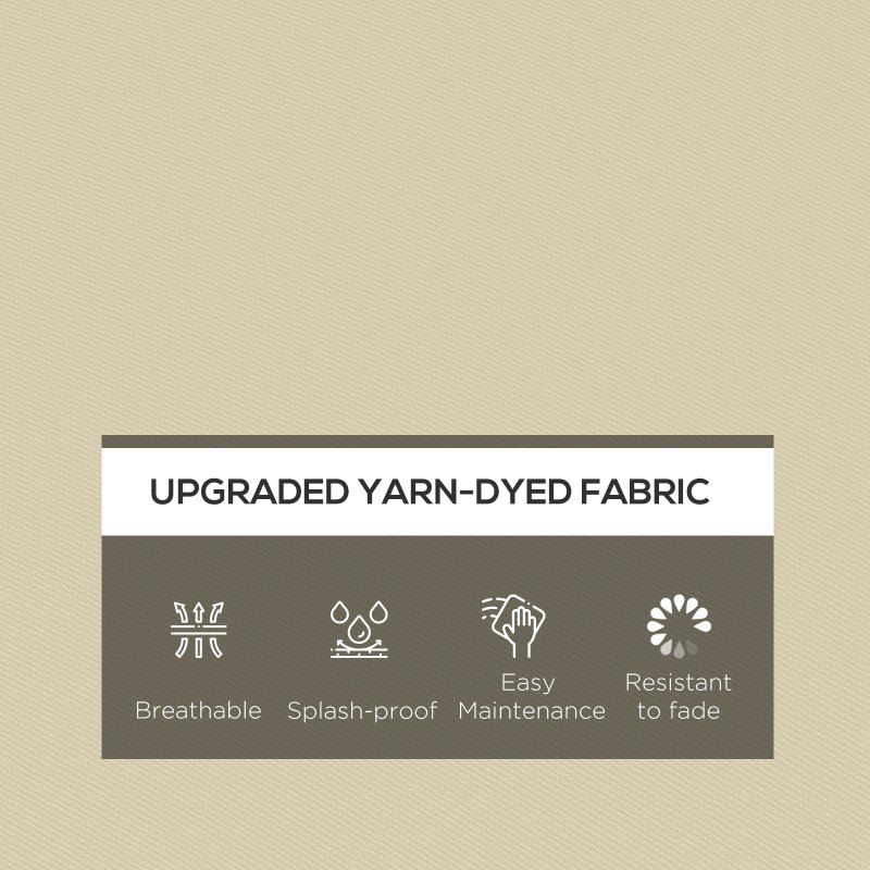 Outsunny Set of 4 Outdoor Seat Cushions with Ties, Water Repellent Seat Pads for Garden Patio Kitchen Office Chairs, Beige