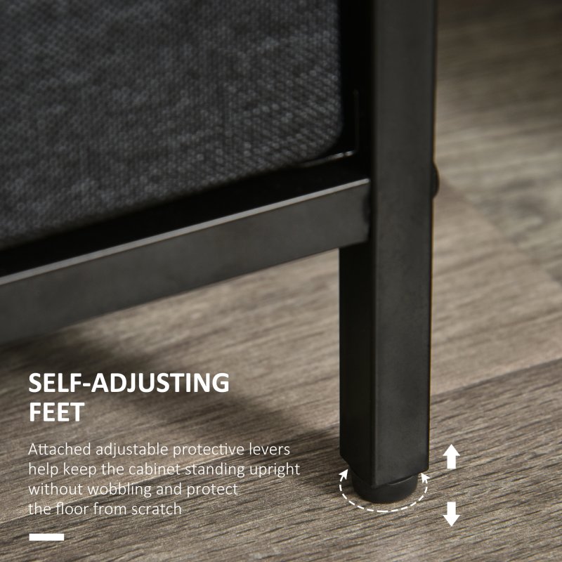 HOMCOM 4 Drawer Storage Chest Unit Home Cabinet w/ Shelves Home Living Room Bedroom Entryway Living Furniture