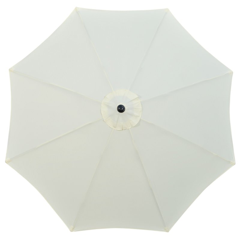Outsunny Garden 3(m) Parasol Umbrella, Outdoor Market Table Umbrella Sun Shade Canopy with 8 Ribs, Easy Push to Open, Cream