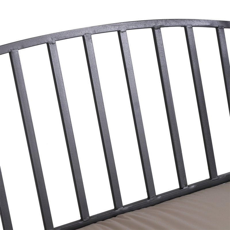 Outsunny Garden Metal Arch Bench, Outdoor Furniture Chair with Cushion Outdoor Patio Rose Trellis Arbour Pergola, for Climbing Plant 114L x 60W x 206H cm