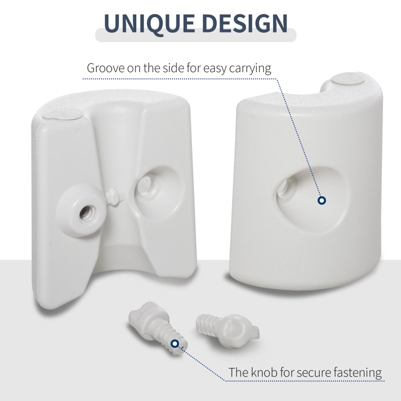 Outsunny 4 Pack 36 kg Gazebo Weights, Canopy Tent Weights with Rapid Clip, Gazebo Leg Weights Fill with Sand or Water, White