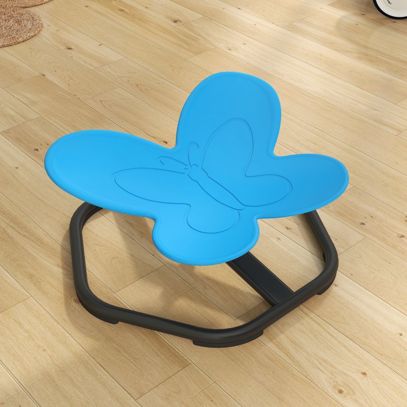 AIYAPLAY Sensory Spinning Chair for Kids, Butterfly-Shaped Swivel Chair for Balance and Coordination Training, Multi-Position Spinning Seat with Non-Slip Base, Blue