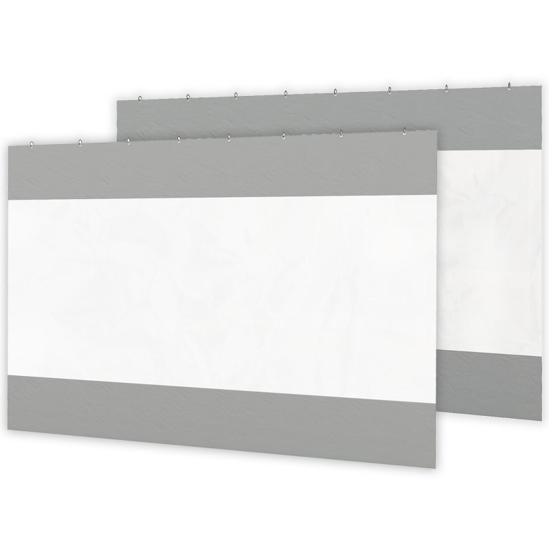 Outsunny 2 Pack Pergola Gazebo Side Panels with Large Window, for 3(m) Long Garden Pergola, 3x2m Gazebo Side Curtains Replacement, Grey
