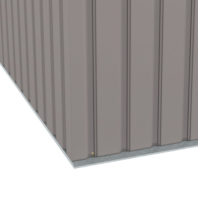 Outsunny 9ft x 4ft Metal Garden Shed, Outdoor Tool House with Foundation Kit, Ventilations and Double Doors, Light Grey