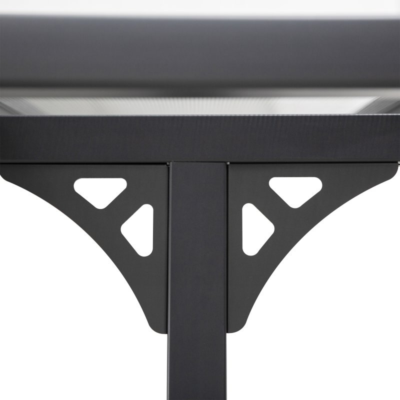 Outsunny Outdoor Patio Wall-mounted 4.35 x 3(m) Gazebo Pergola, Aluminum Post, PC Roof