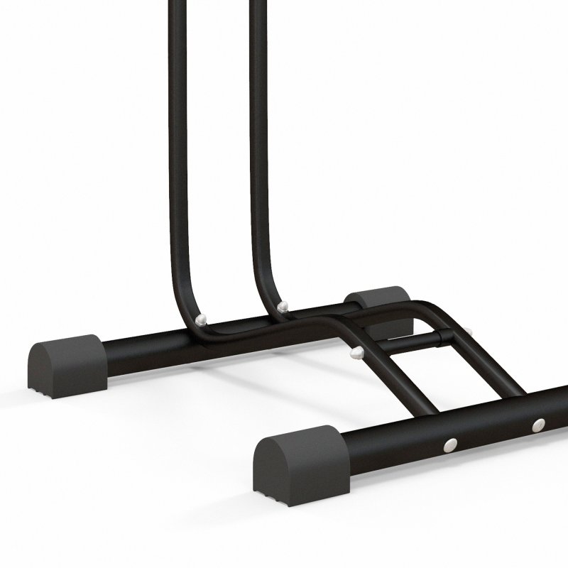 SPORTNOW Bike Rack, Vertical & Horizontal Bike Stand Bicycle Storage Stand with Adjustable Hooks, Fits 6"-28" and 700c Bikes, for Garage Indoor Outdoor Use, Black