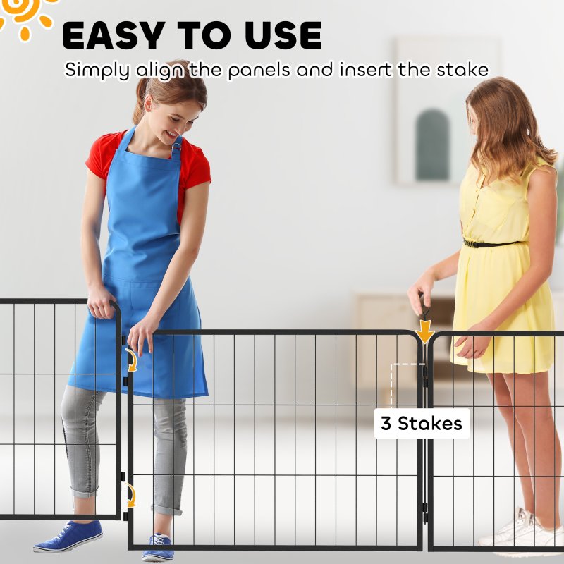 PawHut 2 Piece Dog Pen Expansion Pack for 60cm High Pet Playpen with 3 Connecting Stakes, Puppy Pen for Small Dogs