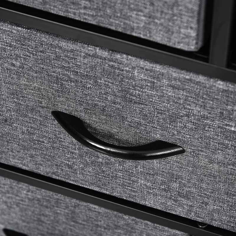 HOMCOM Chest of Drawers with 8 Foldable Drawers, 3-Tier Fabric Bedroom Dresser, Clothes Storage Unit for Bedroom Living Room, Dark Grey