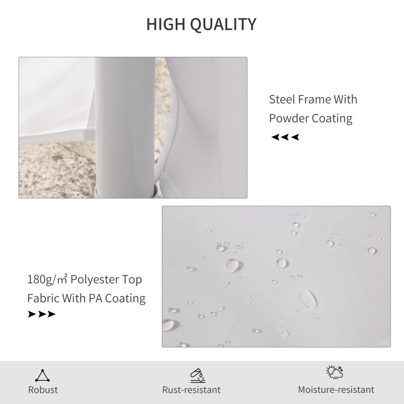 Outsunny 8 Sides Octagonal Garden Gazebo Marquee Party Tent Wedding Canopy Outdoor Heavy Duty Metal Frame (6.8m x 5m) - White