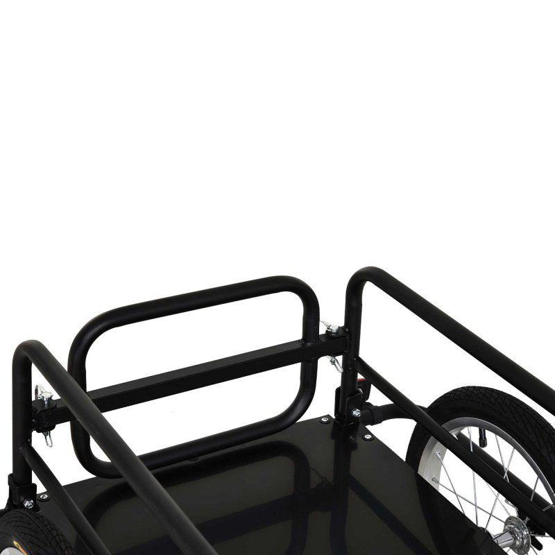 HOMCOM Bike Trailer Cargo in Steel Frame, Extra Bicycle Storage Carrier with Hitch (Black)