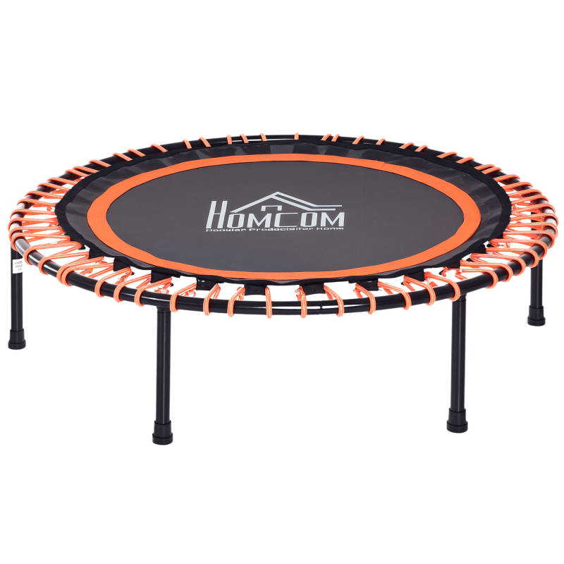 HOMCOM 40" Mini Round Fitness Trampoline Aerobic Bouncer Rebounder Indoor Outdoor Fitness Jumper Orange