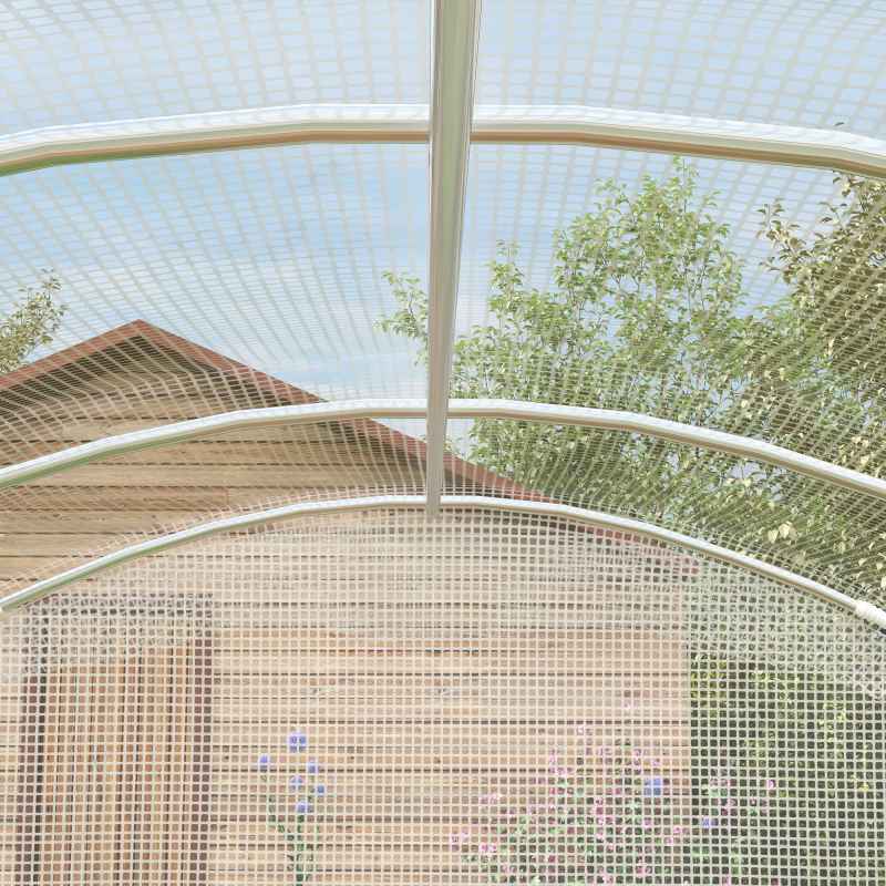 Outsunny 3 x 2 x 2m Polytunnel Greenhouse with Hinged Door, Walk-in Grow House Tent with UV-resistant PE Cover, Galvanised Steel Frame, Clamps, White