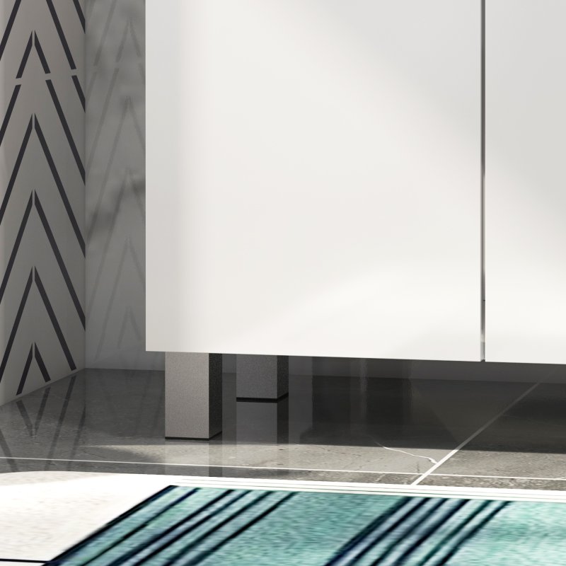 kleankin High Gloss Bathroom Cabinet, Free Standing Storage Cupboard with Drawer and Adjustable Shelf, White