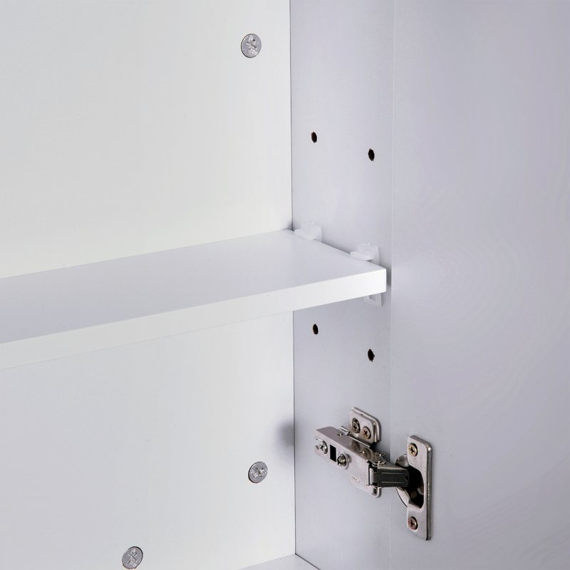 HOMCOM Mirror Cabinet, Wall Mount Bathroom Storage Cabinet with Adjustable Shelf, Double Door Cupboard, 60 x 15 x 75 cm