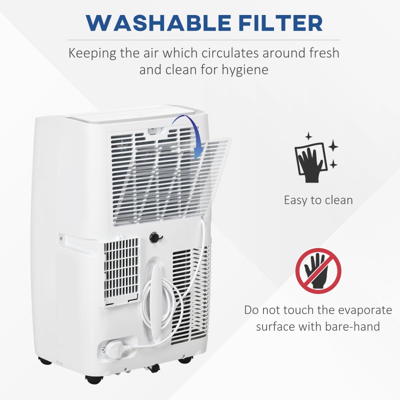 HOMCOM 12000 BTU Air Conditioning Unit, 3-in-1 Portable Air Conditioner, Dehumidifier, Cooling Fan with 3 Speeds, Remote Control, LED Display, 24H Timer, Window Venting Kit, Children Lock, 35m²
