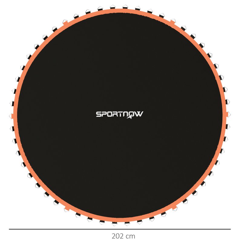 SPORTNOW Trampoline Replacement Mat with Eight Rows of Stitching, Spring Pull Tool, 42 V-Hooks, for 8ft Trampoline, Using 14cm Springs, Trampoline Jumping Mat, Orange