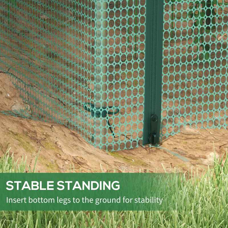 Outsunny 8' x 4' Crop Cage, Plant Protection Tent with Galvanised Steel Frame and Zipped Door, Fruit Cage Netting Cover for Garden and Outdoors Green