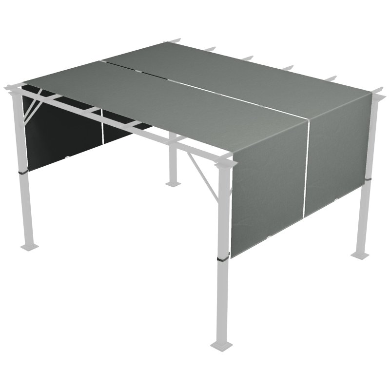 Outsunny 2 PCS Pergola Canopy Replacement, 4.9 x 1.2m UV Protection Pergola Cover, Easy to Install, for 3 x 3(m) Pergola, Dark Grey