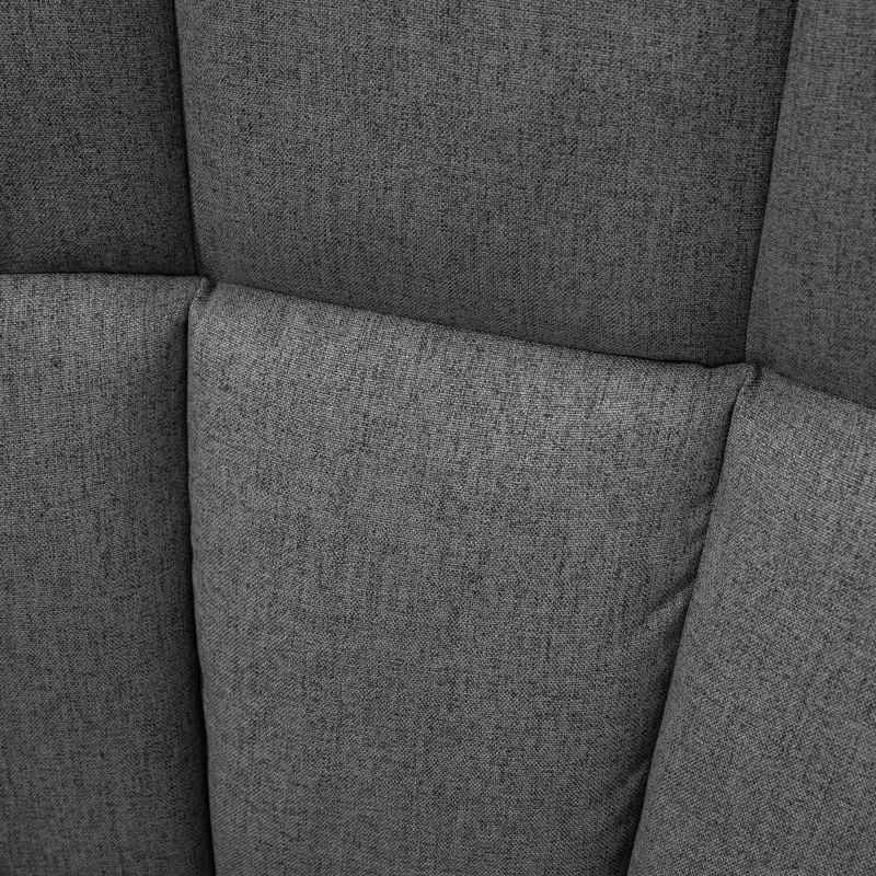 HOMCOM Rocking Chair for Nursery, Upholstered Wingback Armchair with Steel and Wood Legs for Living Room, Bedroom, Balcony, Grey and Cream