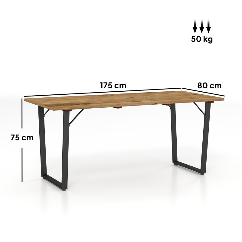 Outsunny Garden Table with Parasol Hole, 175 x 80 cm Rectangle Outdoor Dining Table for 6 with 5 cm Parasol Hole and Wood Slatted Top for Balcony, Terrace, Brown