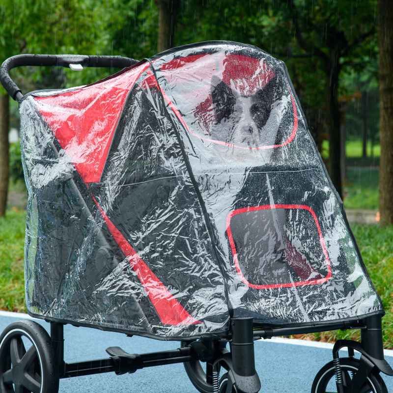 PawHut Dog Stroller Rain Cover, Cover for Dog Pram Stroller, Buggy for Large, Medium Dogs w/ Rear Entry