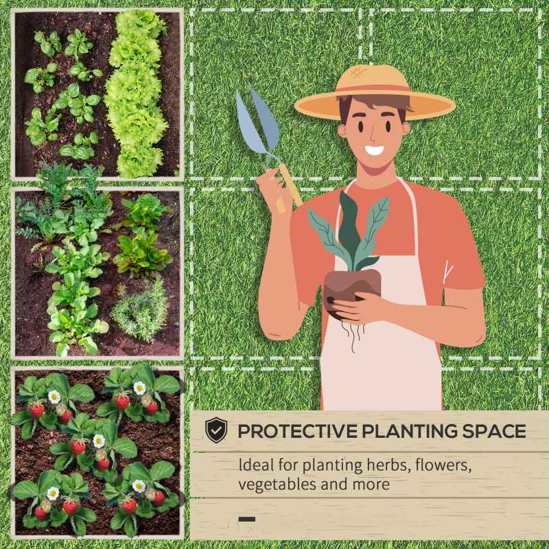 Outsunny 216L Rectangle Raised Garden Bed Box with Weatherized Steel Frame for Vegetables, Flowers and Herbs, 120 x 60 x 30.5cm, Grey