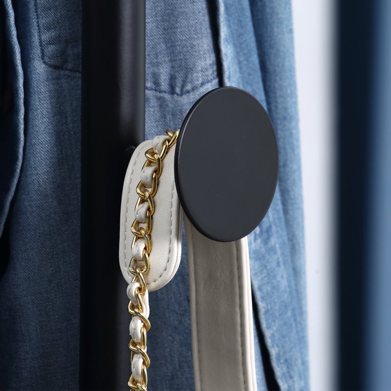 HOMCOM Coat Rack Free Standing Hall Tree with 8 Round Disc Hooks for Clothes, Hats,Purses, Steel Entryway Coat Stand with Marble Base for Entryway, Living Room, Bedroom