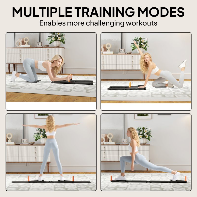 SPORTNOW Push Up Board Set of 2, Portable Press Up Board with Dual Glide Rails, Knee Pad, Pushup Stand Pilates Reformer Machine for Home Gym, Multifunctional Workout Equipment for Men & Women