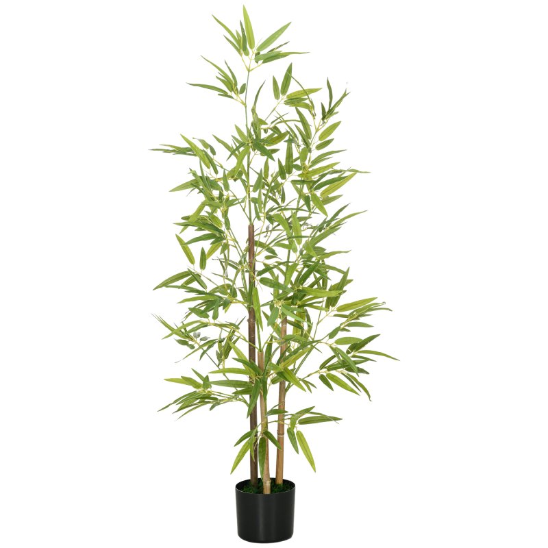 HOMCOM Decorative Artificial Plants Bamboo in Pot Fake Plants for Home Indoor Decor,120 cm