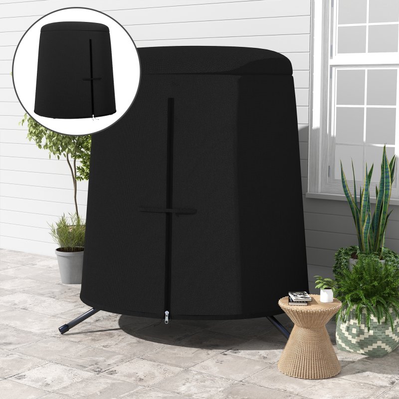 Outsunny Hanging Egg Chair Cover, Outdoor Single Swing Chair Cover, Waterproof Anti-dust Furniture Protector with Zipper, 300D Oxford Fabric for 200 x 230 cm Stand, Black