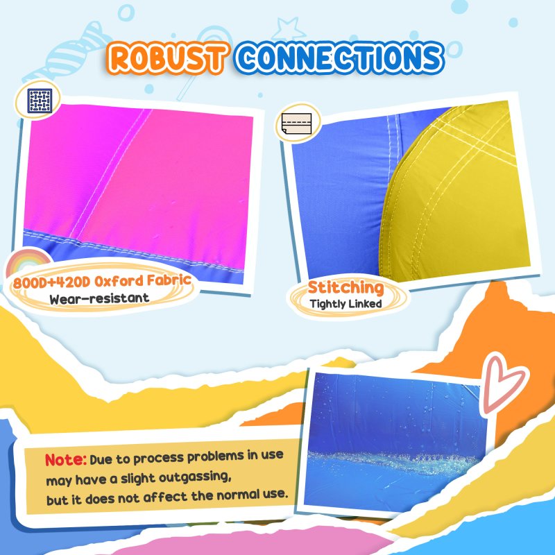 Outsunny Bouncy Castle for Children, 5 in 1 Inflatable Bounce House Unicorn Design with Blower, Slide, Climbing Wall, Basketball Hoop, for Ages 3-8 Years