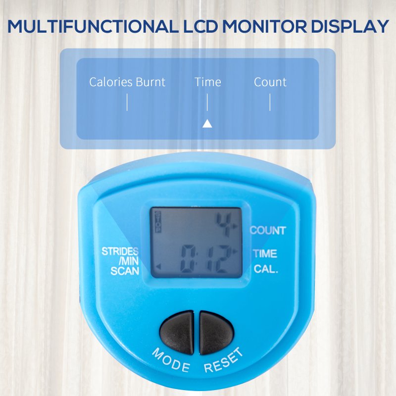 HOMCOM Adjustable Twist Stepper Aerobic Ab Exercise Fitness Workout Machine w/ LCD Screen, Height Adjust Handlebars for Home Gym, Black and Blue